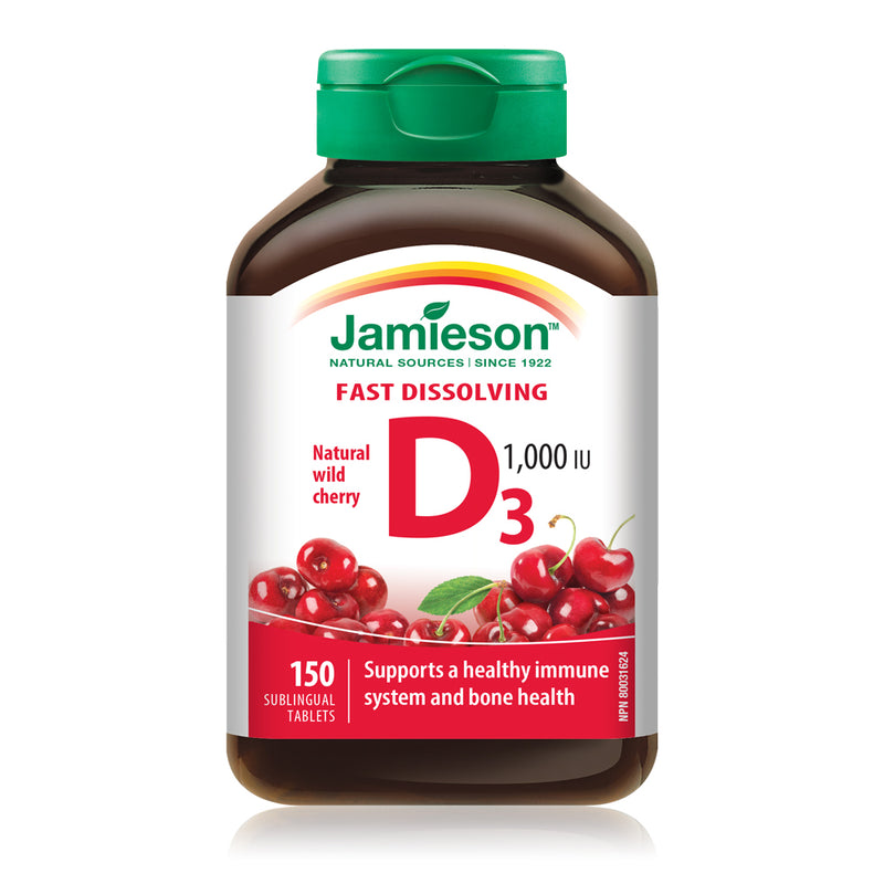 Jamieson Vitamin D3 Fastmelt Cherry Tablets