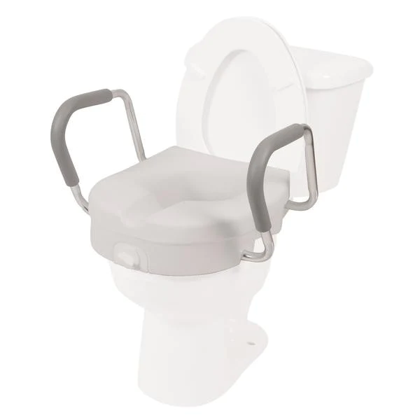 Molded Raised Toilet Seat With Removable Arms